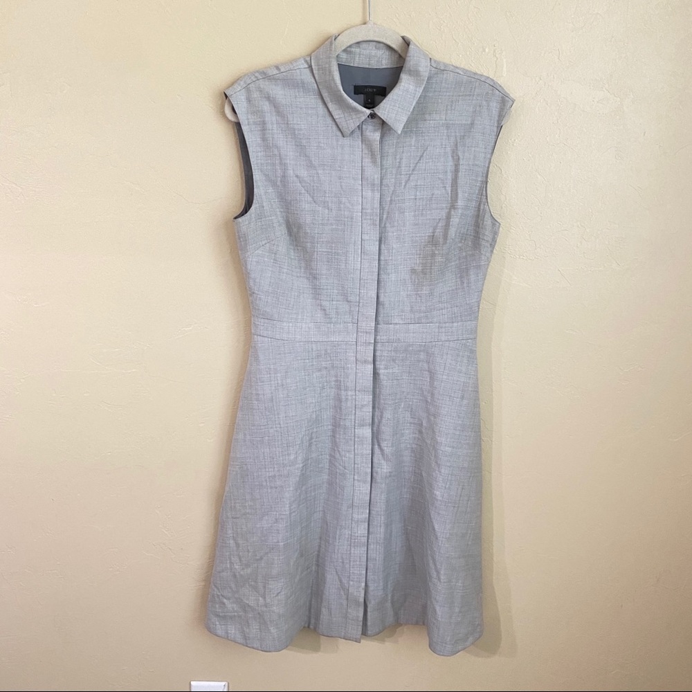 J Crew Cap Sleeve Shirtdress in Super 120s Wool - Picture 3 of 6
